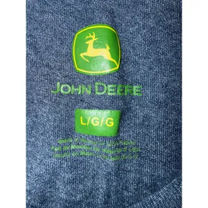 John Deere Women's Graphic Tee Deer Floral Print Blue Gray Short Sleeve Large thumbnail 3