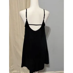 Wild Fable Slip Mini Dress XS Ebony Black Rayon Scoop Back Adjustable Gothic thumbnail 2