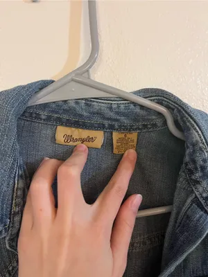 Wrangler long-sleeve western denim snap dress size small thumbnail 2