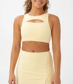 Cotton On Smoothing Cut Out Vestlette Top Yellow, Size S New w/Tag thumbnail 1