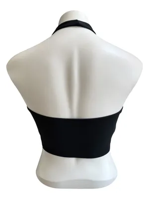 RAYN Halter Crop Top Black Medium NWT thumbnail 2