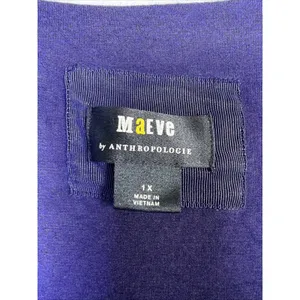 Maeve womens 1X XL Heavy Scoop Neck Mini Dress flare sleeves Blue bohemian thumbnail 6
