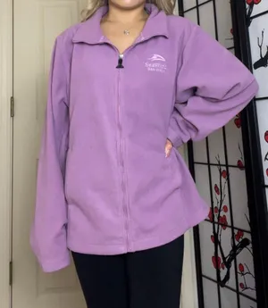 Lilac Purple Fleece Embroidered SeaWorld San Diego Zip-Up Jacket thumbnail 1