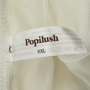 Popilush Built-In Shapewear Slip Dress Women XXL Ivory NEW Lace Trim‎ Maxi Slit thumbnail 10