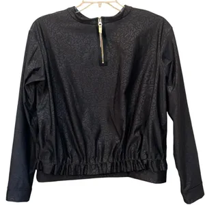 Lululemon Departure Pedal Camo Embossed Long Sleeve Sweater Black Top Size‎ 8 thumbnail 3