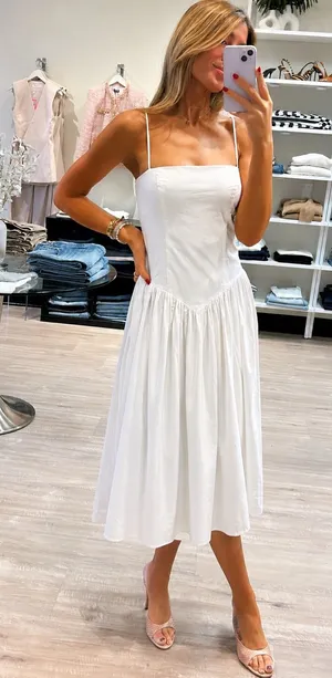 Amanda Uprichard X Revolve Delora Drop Waist Midi Dress- Still Selling thumbnail 1