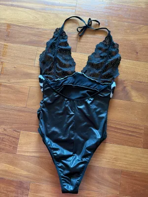 Yandy Cow Print Lace Halter Bodysuit thumbnail 5