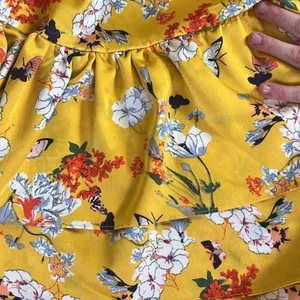 RTR Bronx and BancoNarciss Dress Sz Medium Yellow Floral asymmetrical ruffle thumbnail 12