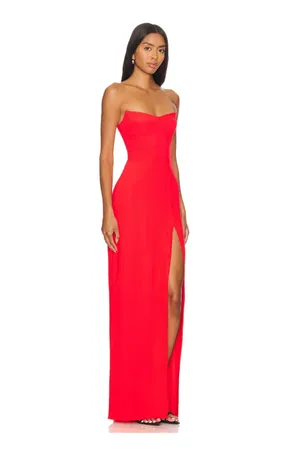 Revolve Ivy Gown in Crimson thumbnail 2