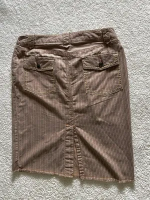 Vintage American Eagle Striped Pink & Brown Striped Midi Skirt thumbnail 2