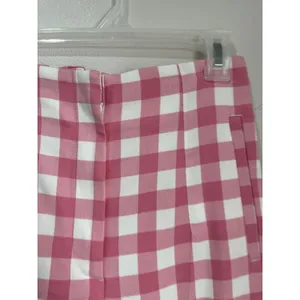 Zara‎ Pink White Gingham Picnic Ankle Pants Retro Size Small Easter Spring thumbnail 5