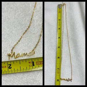 18k Gold Plated Fashion Stainless Steel Mama Pendant Necklace thumbnail 4