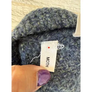 Moth Anthropologie Blue Gray Wool Cable Knit Mini Skirt Womens Size XS thumbnail 5