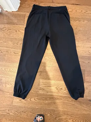 Trouvé Black Crepe Elastic Ankle Zip Jogger Dress Pants Size 0 thumbnail 4