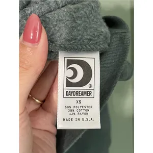 Daydreamer Music Head Shrunken Raglan Sweatshirt Size XS Green Gray thumbnail 6