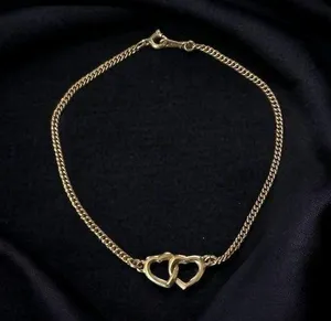 Vintage interlocking hearts anklet thumbnail 1