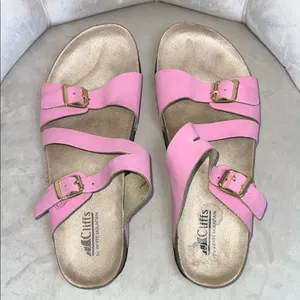 Cliffs by WHITE MOUNTAIN Pink Double Buckle Sandals Size 9M‎ thumbnail 3