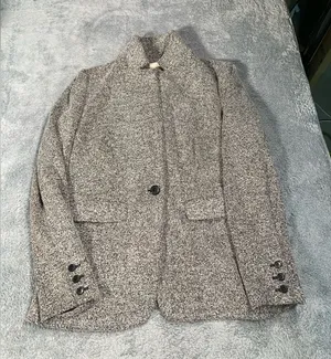 Loft Gray Tweed Jacket blazer 8 thumbnail 1