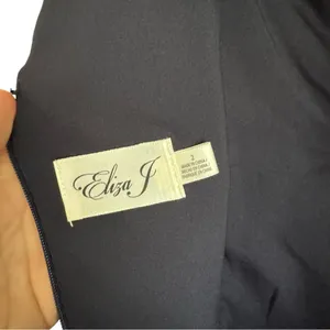 Eliza J Ruffle Front‎ 2 Navy Blue Gown thumbnail 7