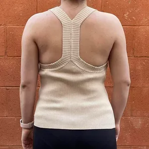 H&M Beige Knitlike Racerback Tank Top thumbnail 2