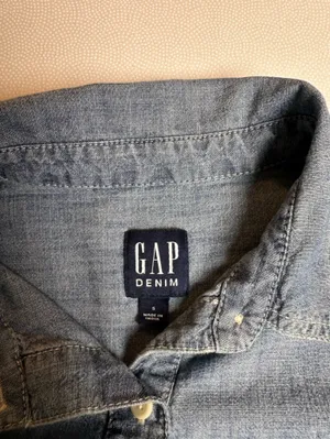 Gap Denim Chambray Shirt Dress Womens Small Blue 100% Cotton Casual thumbnail 5