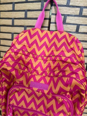 Vera Bradley Orange And Pink Chevron Backpack thumbnail 3