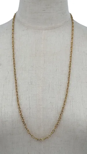 Monet Gold Tone Peanut Chain Necklace 29 Inch Vintage thumbnail 1