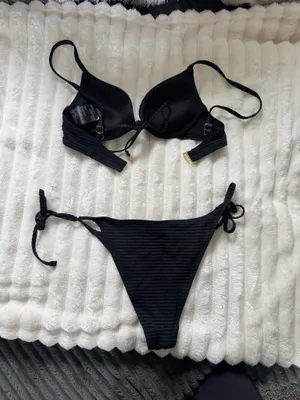H&M Push-Up Top Bikini Black Swimsuit 34B thumbnail 2