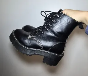 Black Grunge Platform Combat Boots 6M Madden Girl Punk Modern thumbnail 1