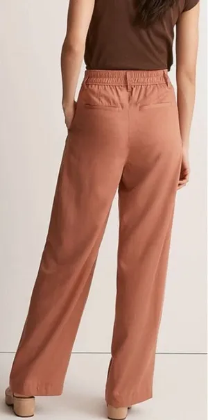 New Madewell Sz 2 The Neale Straight-Leg Pants in Drapeweave Dried Rose trouser thumbnail 1