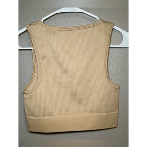 Aerie Offline Recharge Least Support Neutral Ribbed Sports Bra Womens Size Small thumbnail 5
