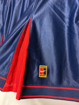 Nike Court Dri-FIT Slam Tennis Skirt Red Blue Skort Mesh Pleats Size Small thumbnail 5