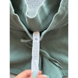 Lululemon Green Cotton Fleece‎ Drawstring Shorts Size 2 thumbnail 3