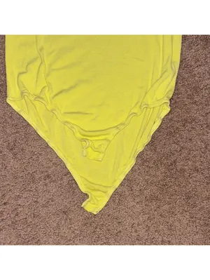 POL Yellow Sleeveless Bodysuit with Button Detail snap close minimal basic thumbnail 4