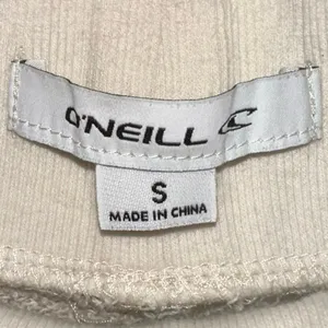 O’Neill Lounge Pants Womens Small Gray Cream Striped Drawstring Wide‎ Leg Casual thumbnail 4