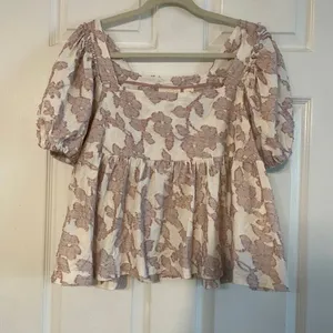 Maeve by Anthropologie Batia Textured Babydoll Top size LP thumbnail 1