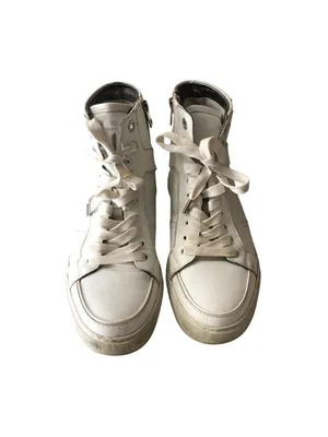 Zadig & Voltaire ZV1747 Flash High-Top Sneakers White Leather Lightning Bolt 40 thumbnail 2