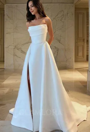 A Line Strapless Dress White Size 0 thumbnail 1