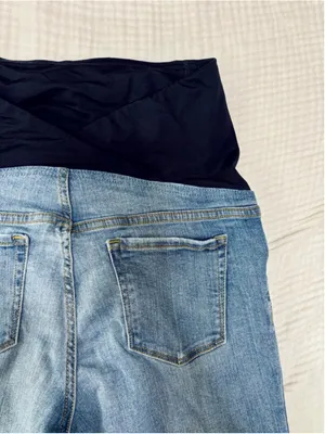 Women's Isabel Maternity Blue Distressed Bermuda Shorts Size 8 thumbnail 10