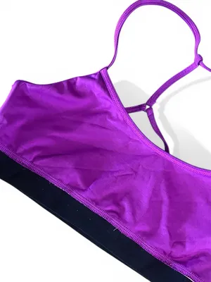 Alo Yoga racerback Spark sports bra featuring a purple abstract print thumbnail 10