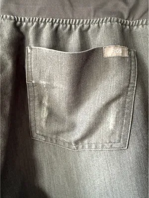 FIGS Zamora Gray Medical Scrub Jogger Pants with Teal Drawstring, Size M thumbnail 12