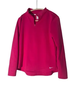 Nike Therma Fit half zip Long sleeved tip in Pink Sz‎ L thumbnail 1