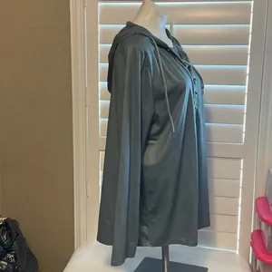 Gray Lace-Up Hoodie Sweatshirt thumbnail 2
