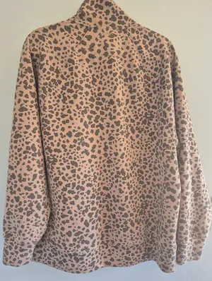 Abercrombie YPB Cheetah Print Half-Zip Pullover - Brown and Black Large thumbnail 3