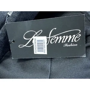 La Femme Maxi Dress Strapless Crisscross High Slit Full Length Black W US 0 NWT thumbnail 8