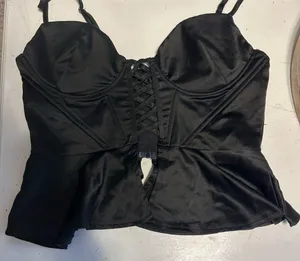 Windsor Black Lace-Up Bustier Top thumbnail 1