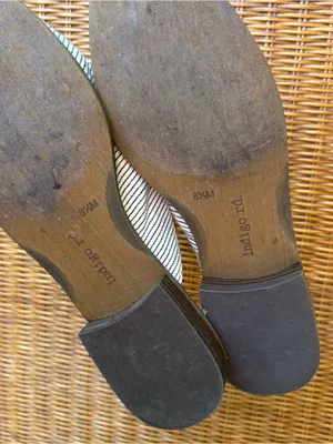 Indigo road rd stripped shoe slip on mule 8.5 professional casual boho white thumbnail 4