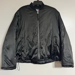 Urban Outfitters Women's Dawn Black Satin Bomber Jacket Full Zip Size Small‎ thumbnail 1