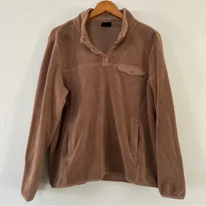 32 Degrees Heat Tan Brown Midweight Snap Arctic Fleece Pullover Large Comfy thumbnail 2
