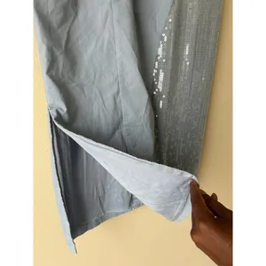 Anthropologie Light Blue Grey Strapless Midi Dress Size 8 thumbnail 11